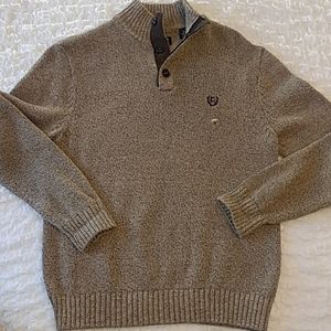 Chaps Tan Brown Heather 3 Button Sweater Men's M